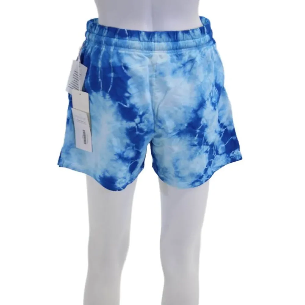Year Of Ours Womens Drawstring Tie Dyed Boyfriend Sweat Shorts Blue Size XS